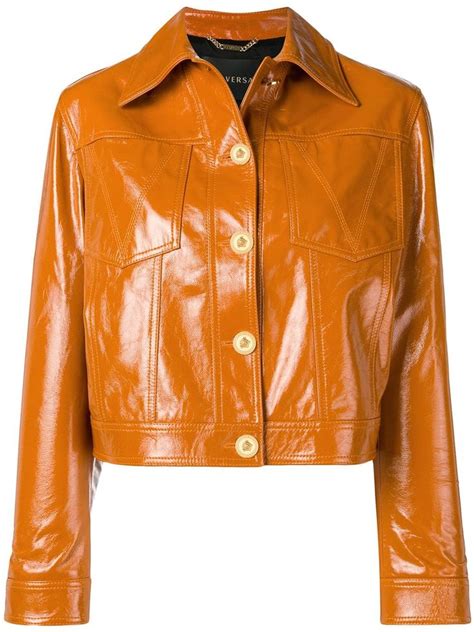 versace jacket women's|versace leather jacket women.